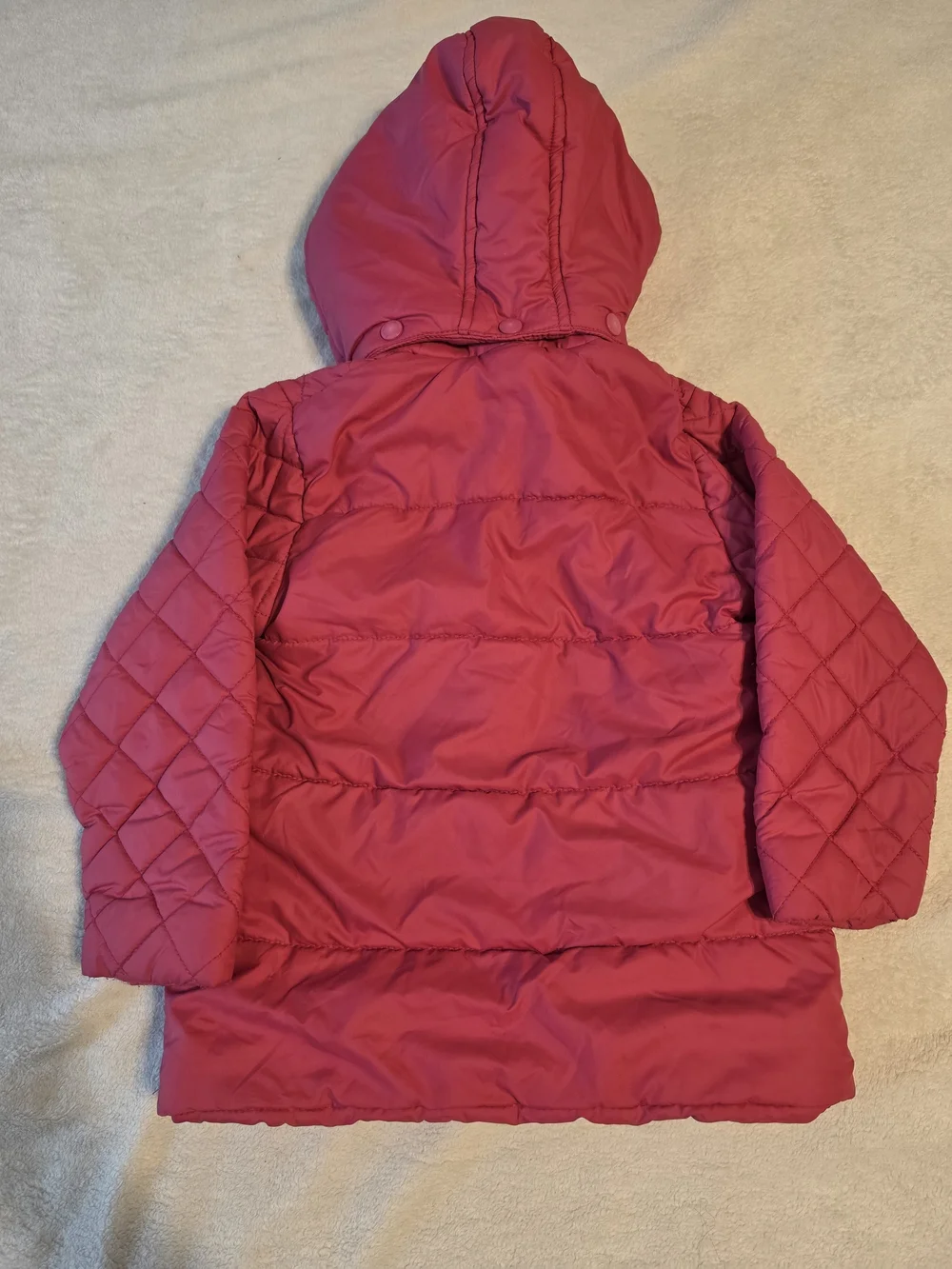 Kids Puffer Jacket - Pink Removable Hood Beebay 3/4